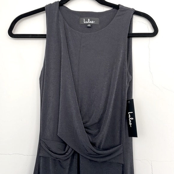 NWT Lulu’s More Than a Dream Charcoal Gray Sleeveless Bodycon Dress, Size Small - Picture 6 of 12
